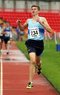 Jason Blackburn (Middlesbrough AC and Mandale) wins the Under-15s 1500 metres, Gateshead Tartan Games